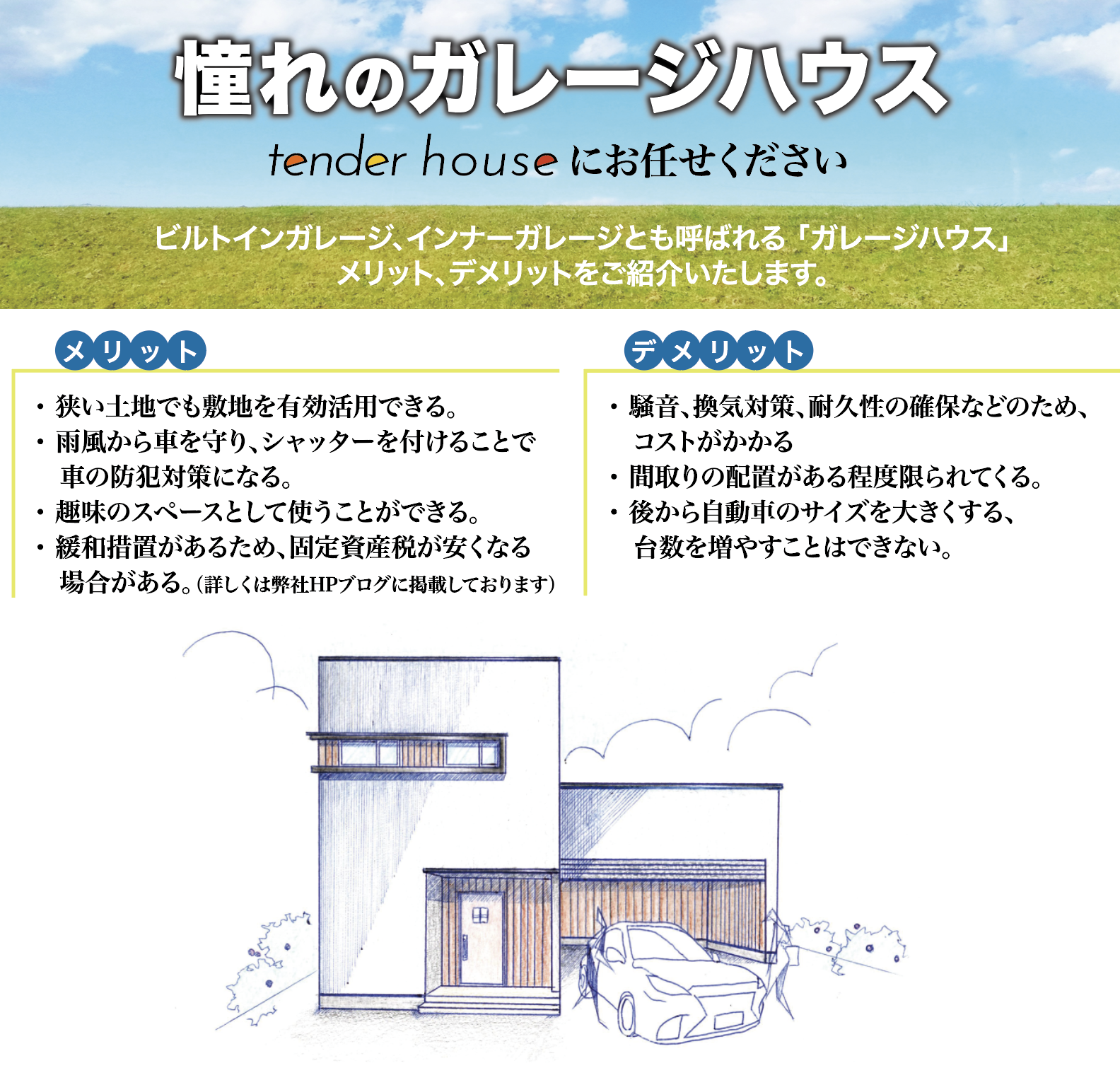 憧れのガレージハウス Tender House